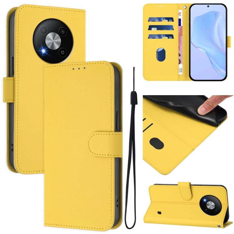 Skin Feel Solid Color Leather Phone Case with Lanyard, For ZTE Nubia Z60 Ultra, For ZTE Blade A73 5G
