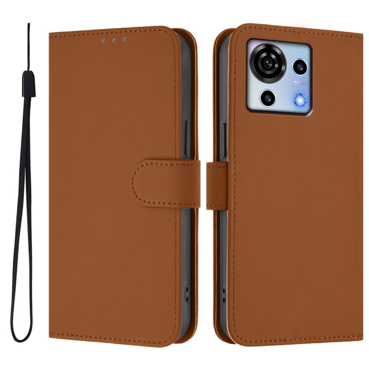 Skin Feel Solid Color Leather Phone Case with Lanyard, For ZTE Blade V50 Vita, For ZTE Blade A53 / A53+