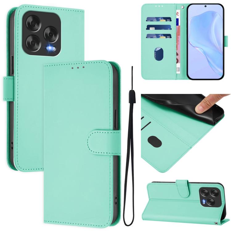 Skin Feel Solid Color Leather Phone Case with Lanyard, For ZTE Blade V70 Vita / V70 Design, For ZTE Blade V70 Design