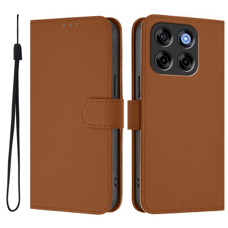 Skin Feel Solid Color Leather Phone Case with Lanyard, For ZTE Blade V70 Vita / V70 Design, For ZTE Blade V70 Design
