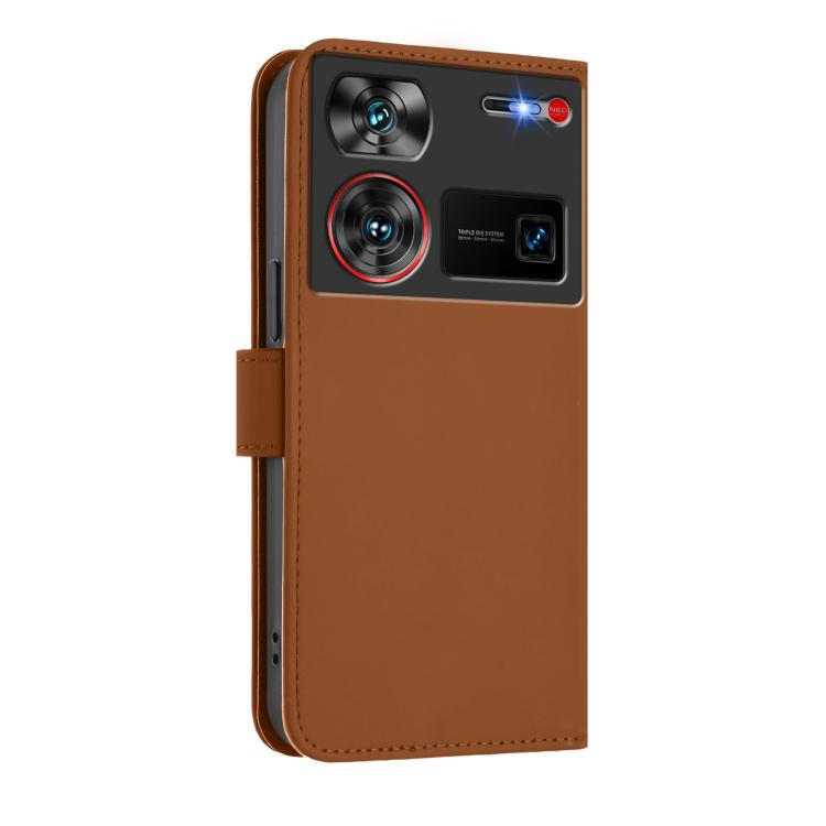 Skin Feel Solid Color Leather Phone Case with Lanyard, For ZTE Nubia Z60 Ultra, For ZTE Blade A73 5G