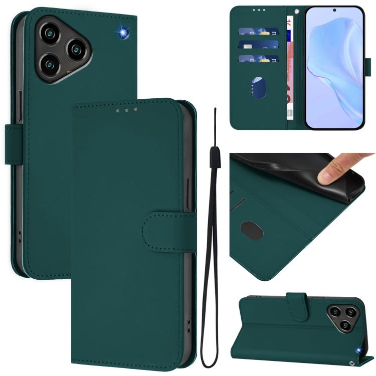 Skin Feel Solid Color Leather Phone Case with Lanyard, For ZTE Blade A76 4G, For ZTE Nubia S 5G A403ZT