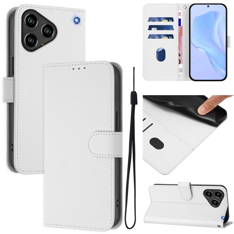 Skin Feel Solid Color Leather Phone Case with Lanyard, For ZTE Blade A76 4G, For ZTE Nubia S 5G A403ZT