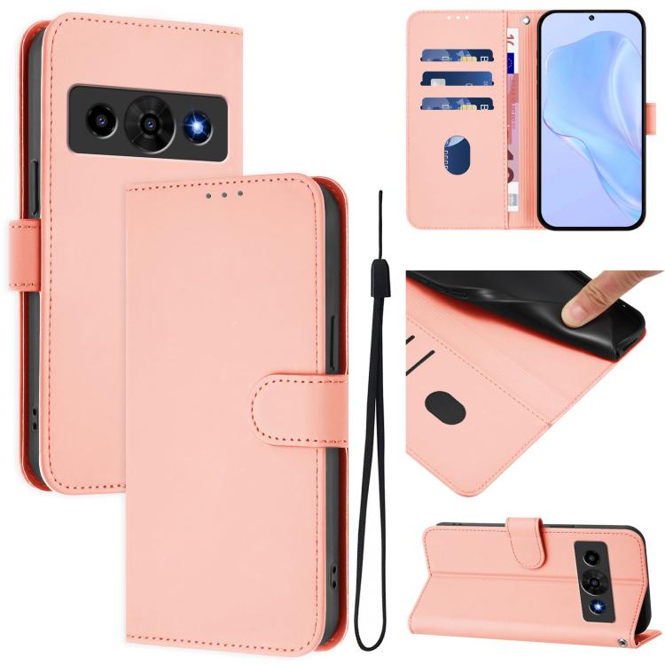 Skin Feel Solid Color Leather Phone Case with Lanyard, For ZTE Nubia P9 Pro 5G/Optus X Pro 2 5G, For ZTE Nubia P7 Pro 5G/Optus X Value 5G