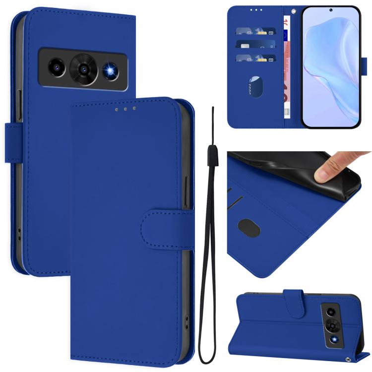 Skin Feel Solid Color Leather Phone Case with Lanyard, For ZTE Nubia P9 Pro 5G/Optus X Pro 2 5G, For ZTE Nubia P7 Pro 5G/Optus X Value 5G