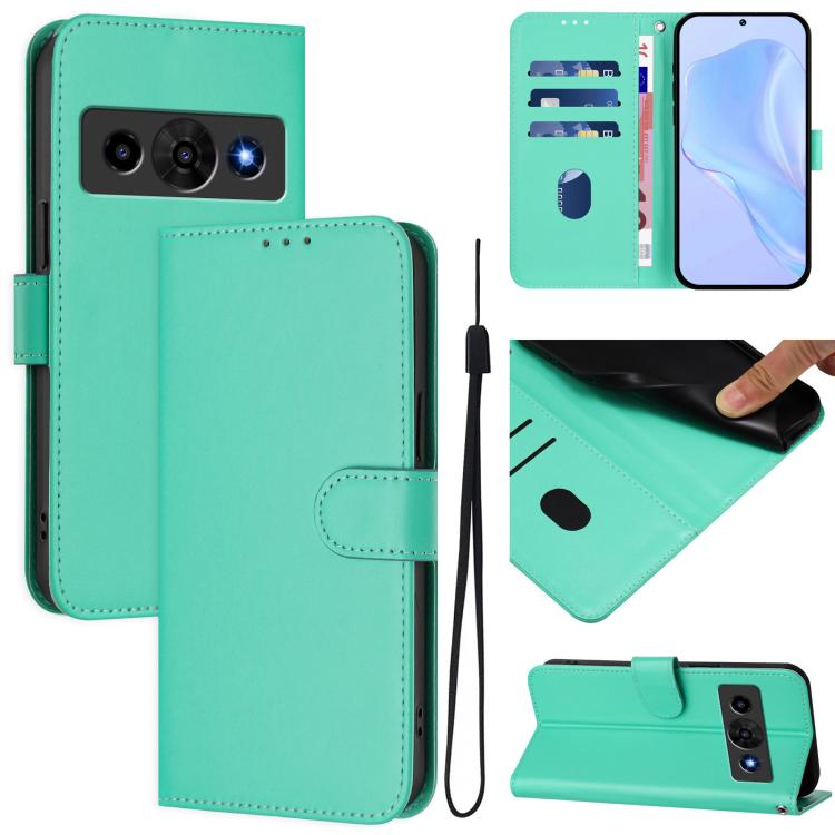 Skin Feel Solid Color Leather Phone Case with Lanyard, For ZTE Nubia P9 Pro 5G/Optus X Pro 2 5G, For ZTE Nubia P7 Pro 5G/Optus X Value 5G