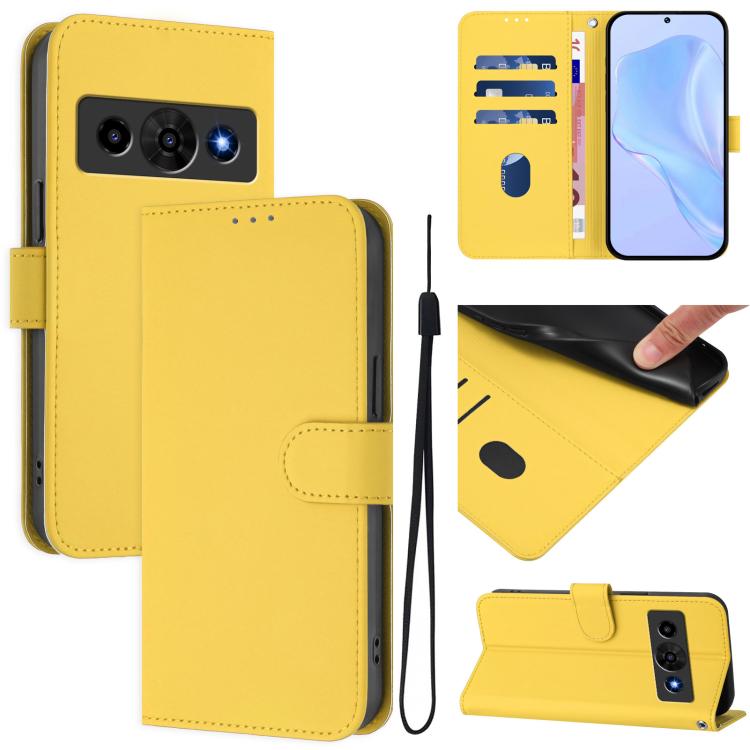 Skin Feel Solid Color Leather Phone Case with Lanyard, For ZTE Nubia P9 Pro 5G/Optus X Pro 2 5G, For ZTE Nubia P7 Pro 5G/Optus X Value 5G