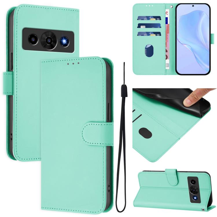 Skin Feel Solid Color Leather Phone Case with Lanyard, For ZTE Nubia P9 Pro 5G/Optus X Pro 2 5G, For ZTE Nubia P7 Pro 5G/Optus X Value 5G