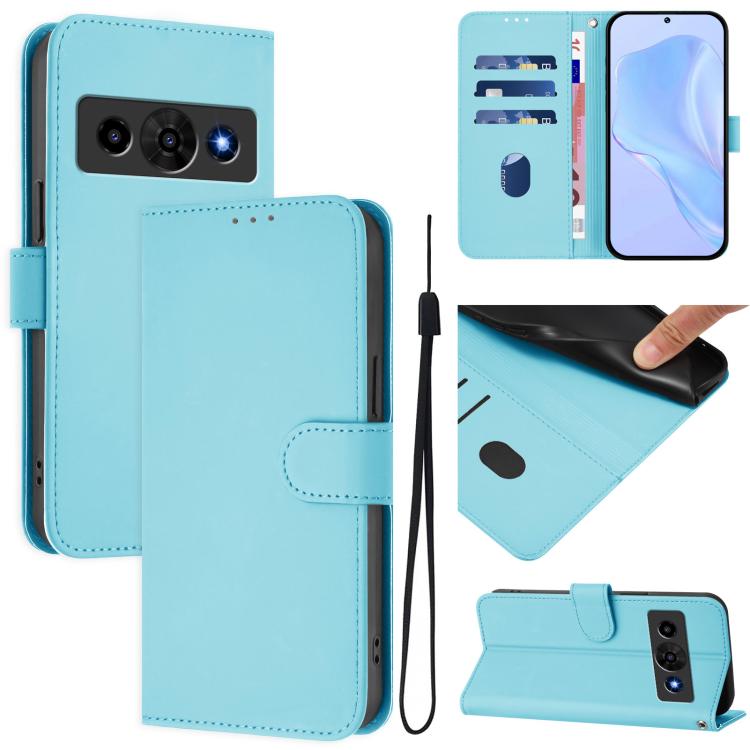 Skin Feel Solid Color Leather Phone Case with Lanyard, For ZTE Nubia P9 Pro 5G/Optus X Pro 2 5G, For ZTE Nubia P7 Pro 5G/Optus X Value 5G