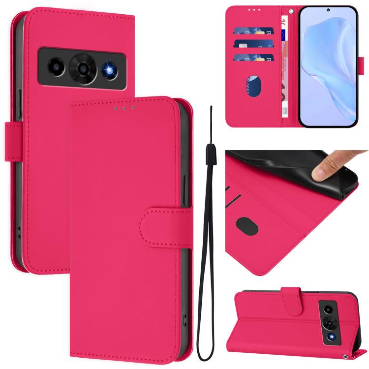 Skin Feel Solid Color Leather Phone Case with Lanyard, For ZTE Nubia P9 Pro 5G/Optus X Pro 2 5G, For ZTE Nubia P7 Pro 5G/Optus X Value 5G