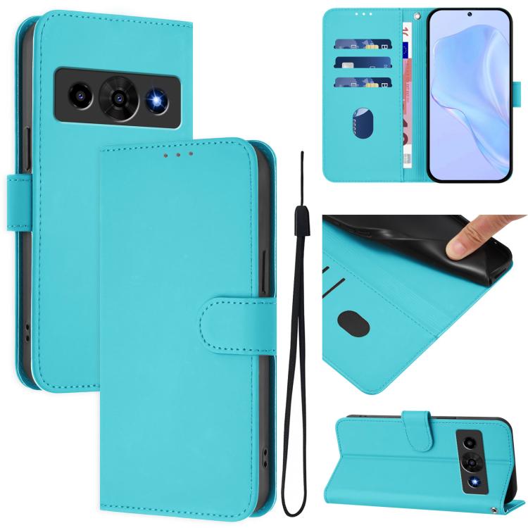Skin Feel Solid Color Leather Phone Case with Lanyard, For ZTE Nubia P9 Pro 5G/Optus X Pro 2 5G, For ZTE Nubia P7 Pro 5G/Optus X Value 5G