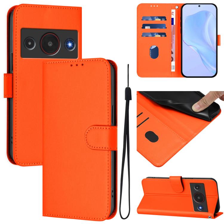 Skin Feel Solid Color Leather Phone Case with Lanyard, For ZTE nubia RedMagic 11 Air, For ZTE Blade A75 Pro/Telstra T-Elite 5G