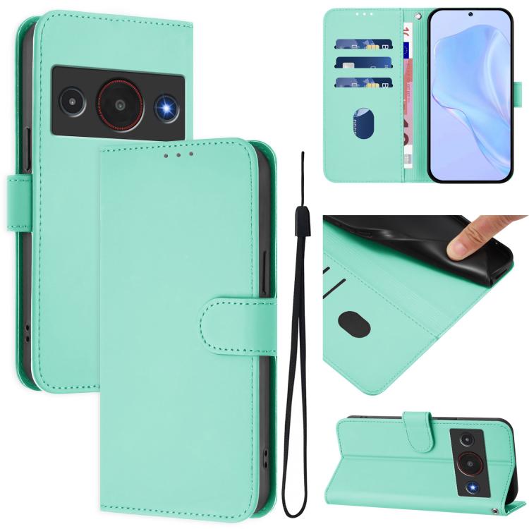 Skin Feel Solid Color Leather Phone Case with Lanyard, For ZTE nubia RedMagic 11 Air, For ZTE Blade A75 Pro/Telstra T-Elite 5G