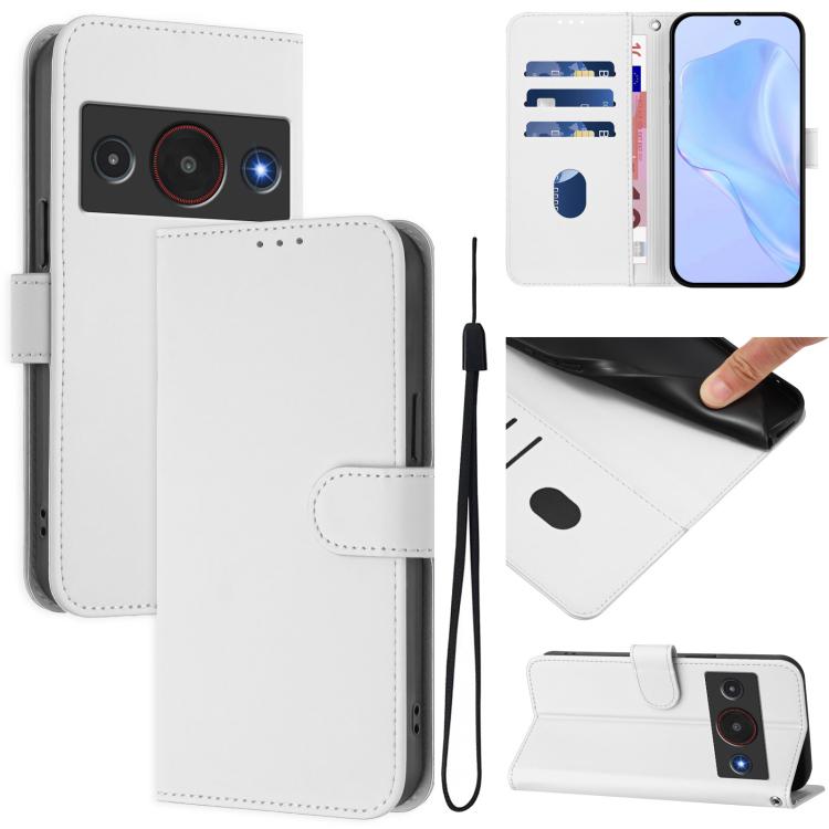 Skin Feel Solid Color Leather Phone Case with Lanyard, For ZTE nubia RedMagic 11 Air, For ZTE Blade A75 Pro/Telstra T-Elite 5G