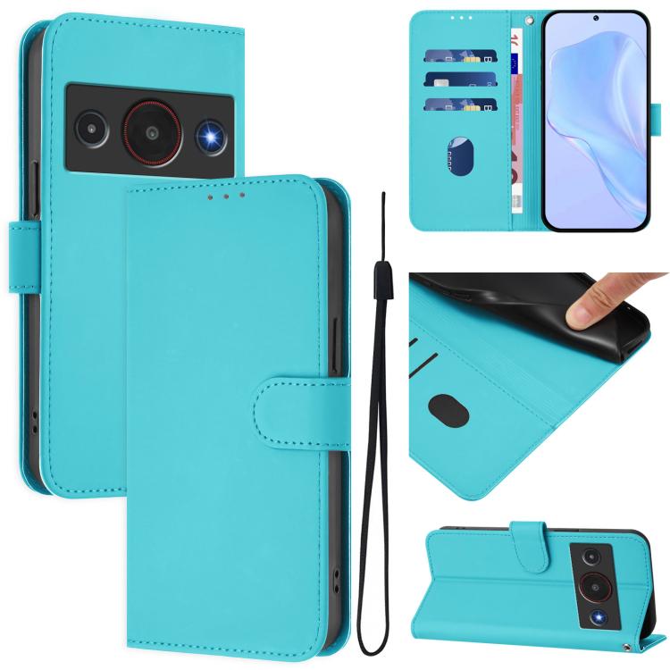 Skin Feel Solid Color Leather Phone Case with Lanyard, For ZTE nubia RedMagic 11 Air, For ZTE Blade A75 Pro/Telstra T-Elite 5G