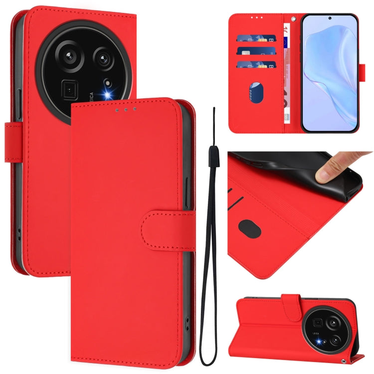 Skin Feel Solid Color Leather Phone Case with Lanyard, For Sharp Aquos Sense9, For Sharp Aquos R9 Pro SH-54E