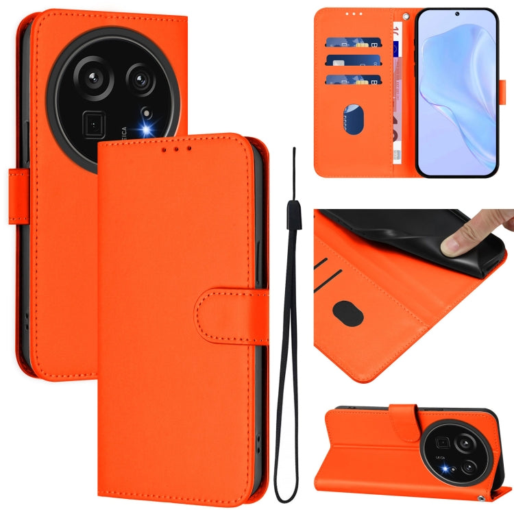 Skin Feel Solid Color Leather Phone Case with Lanyard, For Sharp Aquos Sense9, For Sharp Aquos R9 Pro SH-54E