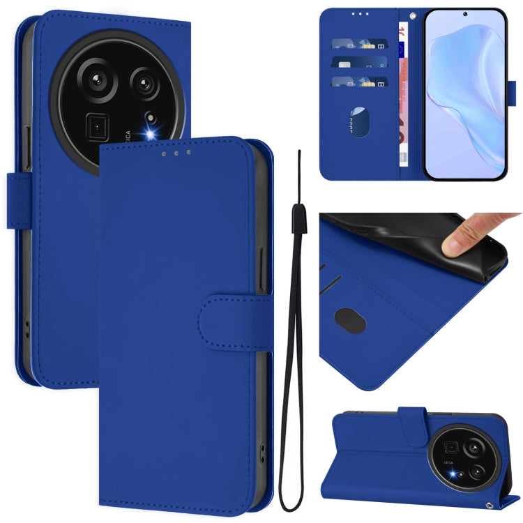 Skin Feel Solid Color Leather Phone Case with Lanyard, For Sharp Aquos Sense9, For Sharp Aquos R9 Pro SH-54E