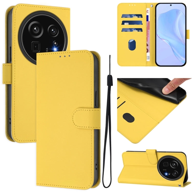 Skin Feel Solid Color Leather Phone Case with Lanyard, For Sharp Aquos Sense9, For Sharp Aquos R9 Pro SH-54E