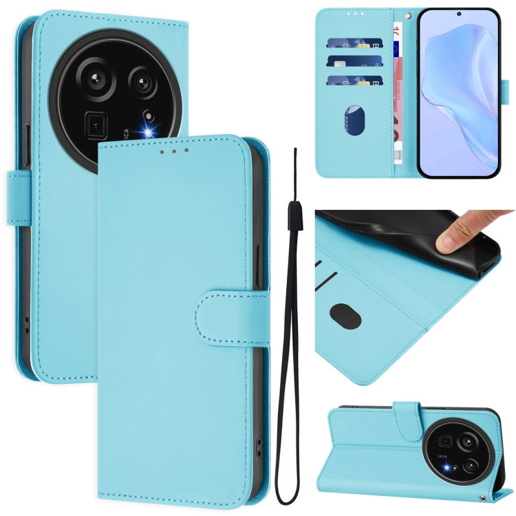 Skin Feel Solid Color Leather Phone Case with Lanyard, For Sharp Aquos Sense9, For Sharp Aquos R9 Pro SH-54E