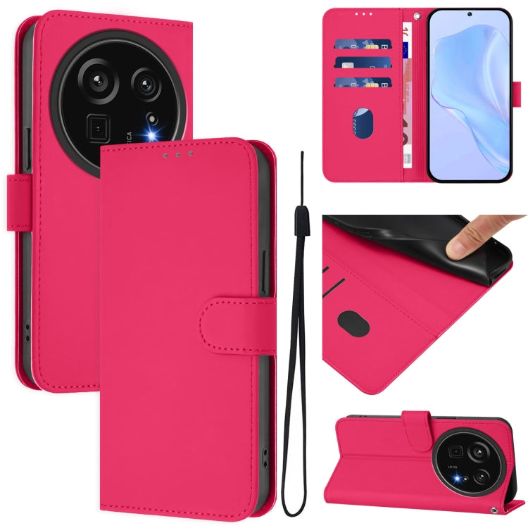 Skin Feel Solid Color Leather Phone Case with Lanyard, For Sharp Aquos Sense9, For Sharp Aquos R9 Pro SH-54E