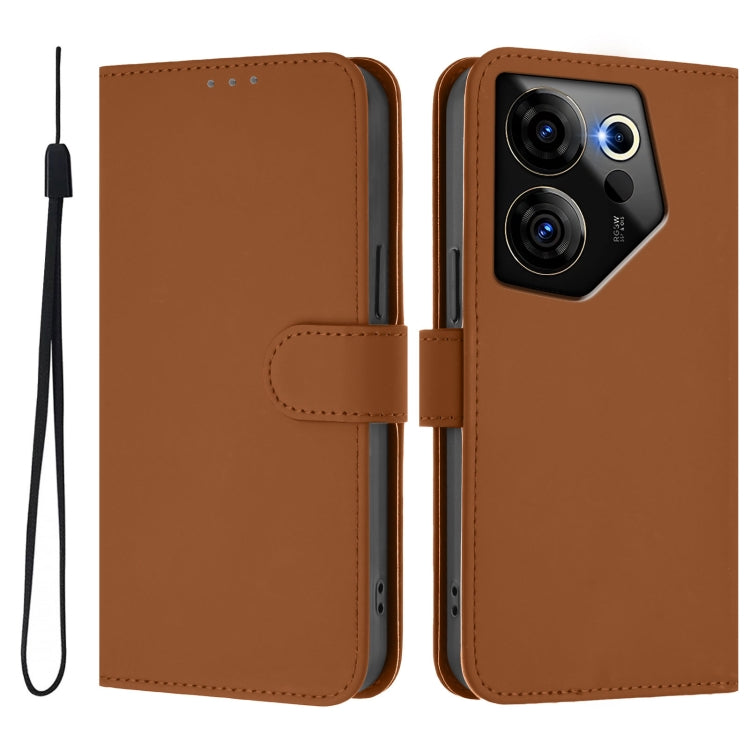 Skin Feel Solid Color Leather Phone Case with Lanyard, For Tecno Camon 20 Premier 5G, For Tecno Camon 20 Pro 5G