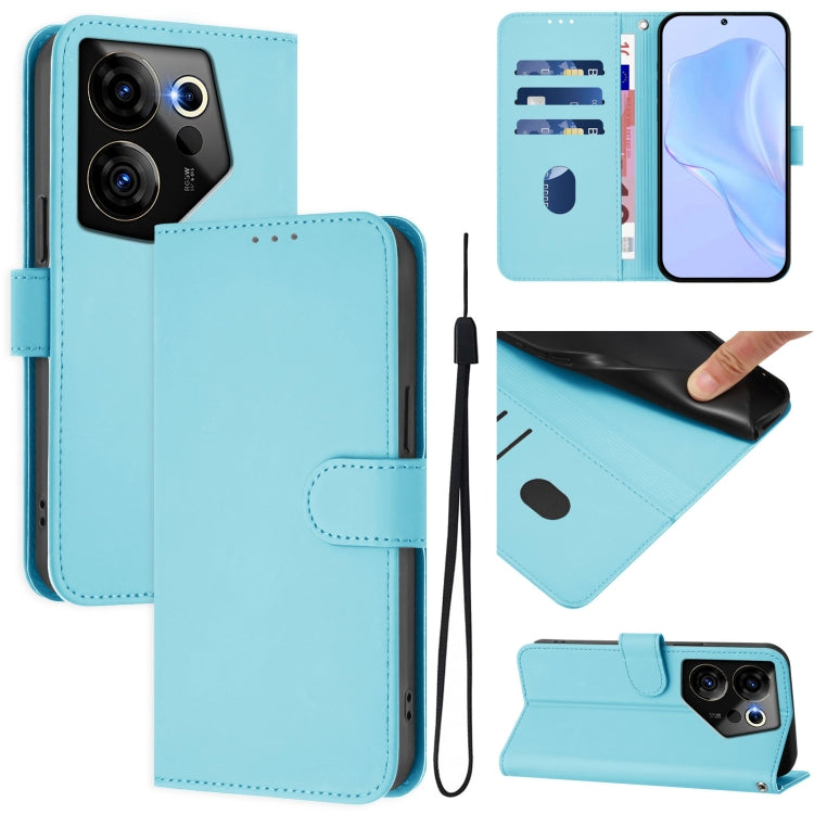 Skin Feel Solid Color Leather Phone Case with Lanyard, For Tecno Camon 20 Premier 5G, For Tecno Camon 20 Pro 5G