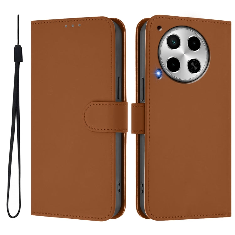 Skin Feel Solid Color Leather Phone Case with Lanyard, For Tecno Camon 30 4G / 5G, For Tecno Spark 20 Pro+ 4G