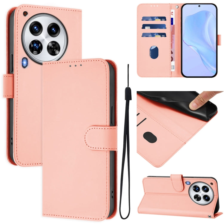 Skin Feel Solid Color Leather Phone Case with Lanyard, For Tecno Spark 10 Pro Magic, For Tecno Camon 30 Premier 5G