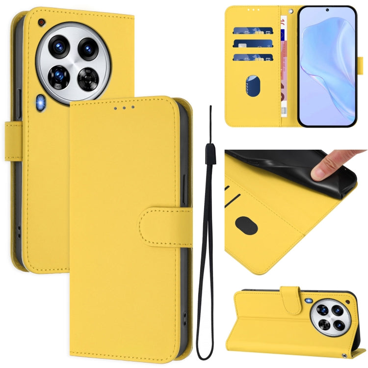 Skin Feel Solid Color Leather Phone Case with Lanyard, For Tecno Spark 10 Pro Magic, For Tecno Camon 30 Premier 5G