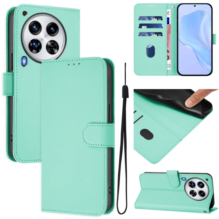 Skin Feel Solid Color Leather Phone Case with Lanyard, For Tecno Spark 10 Pro Magic, For Tecno Camon 30 Premier 5G