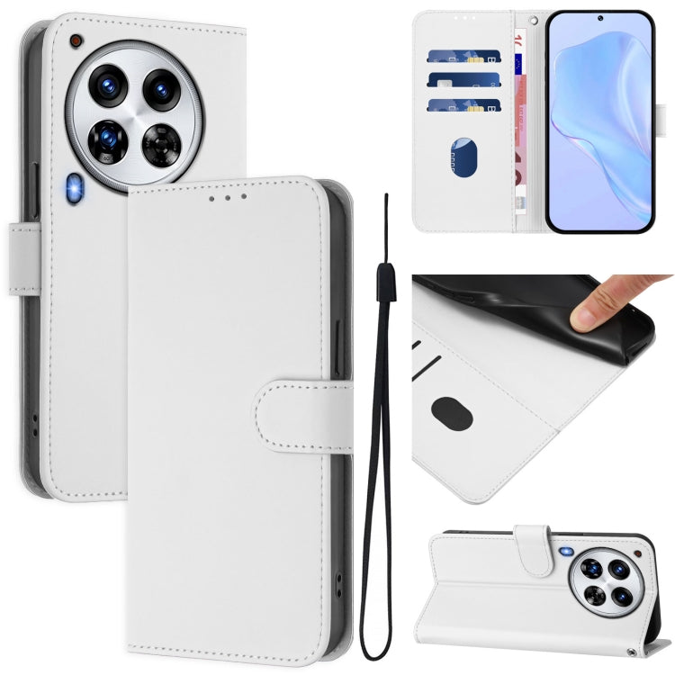 Skin Feel Solid Color Leather Phone Case with Lanyard, For Tecno Spark 10 Pro Magic, For Tecno Camon 30 Premier 5G