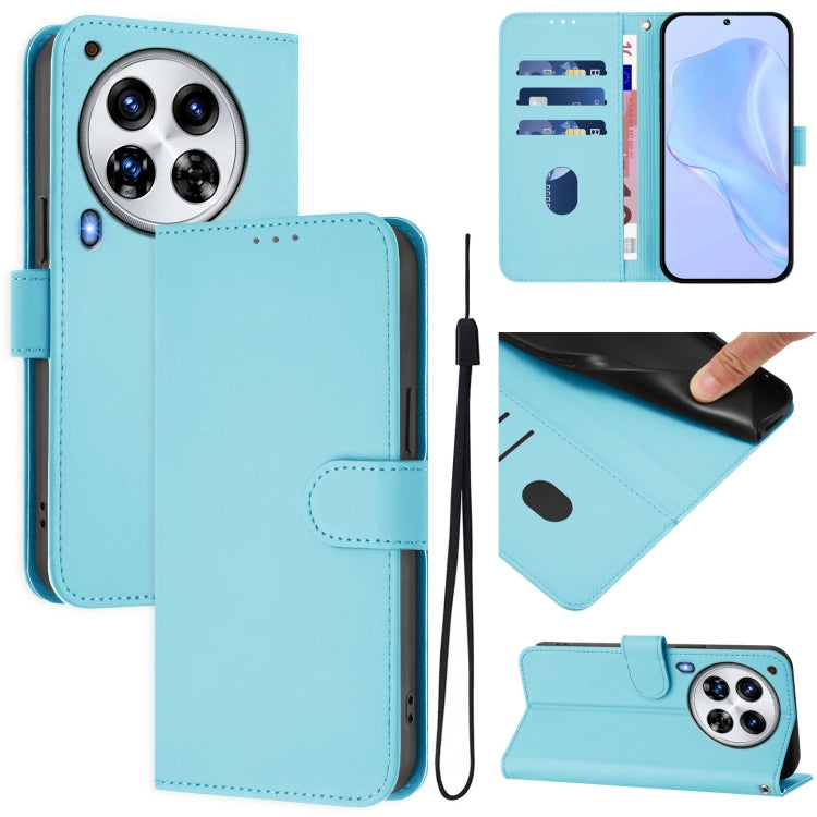 Skin Feel Solid Color Leather Phone Case with Lanyard, For Tecno Spark 10 Pro Magic, For Tecno Camon 30 Premier 5G