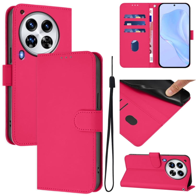 Skin Feel Solid Color Leather Phone Case with Lanyard, For Tecno Spark 10 Pro Magic, For Tecno Camon 30 Premier 5G
