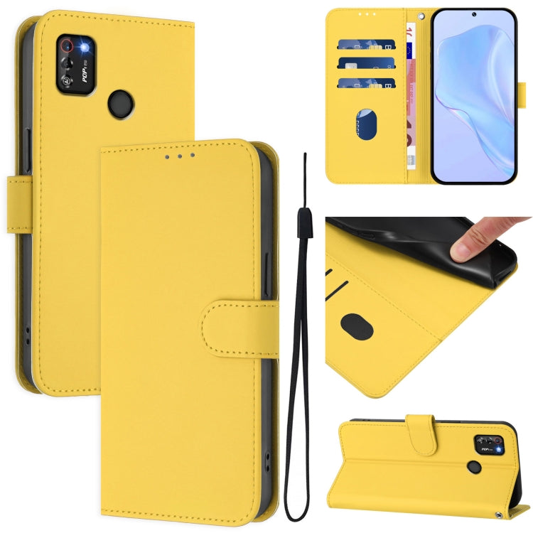 Skin Feel Solid Color Leather Phone Case with Lanyard, For Tecno Pop 5, For Tecno Pop 4 Pro