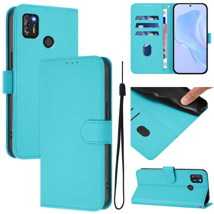 Skin Feel Solid Color Leather Phone Case with Lanyard, For Tecno Pop 5, For Tecno Pop 4 Pro