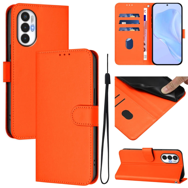 Skin Feel Solid Color Leather Phone Case with Lanyard, For Tecno Spark 9T / 9 Pro, For Tecno Pova 3