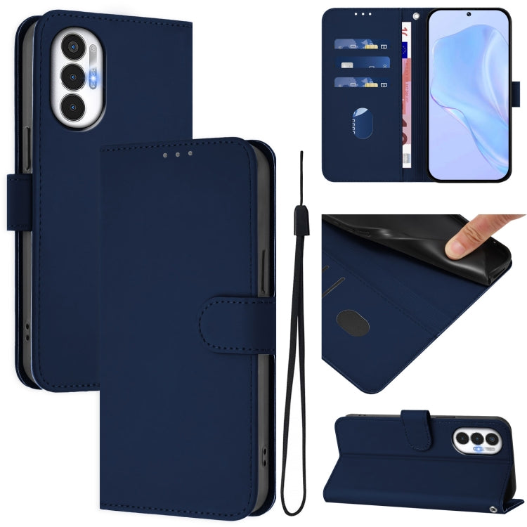 Skin Feel Solid Color Leather Phone Case with Lanyard, For Tecno Spark 9T / 9 Pro, For Tecno Pova 3