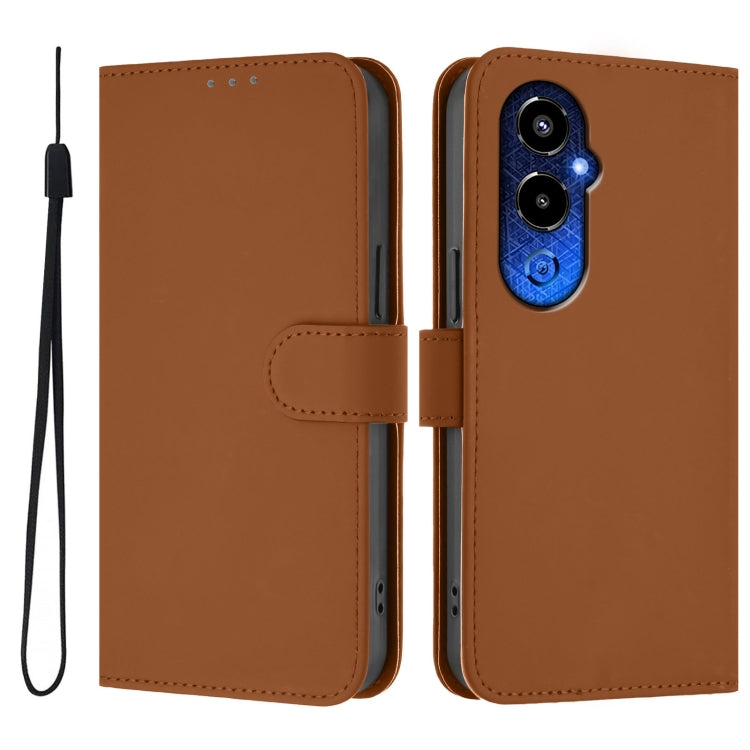 Skin Feel Solid Color Leather Phone Case with Lanyard, For Tecno Pova 4 Pro, For Tecno Pova 4