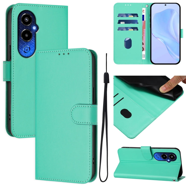 Skin Feel Solid Color Leather Phone Case with Lanyard, For Tecno Pova 4 Pro, For Tecno Pova 4