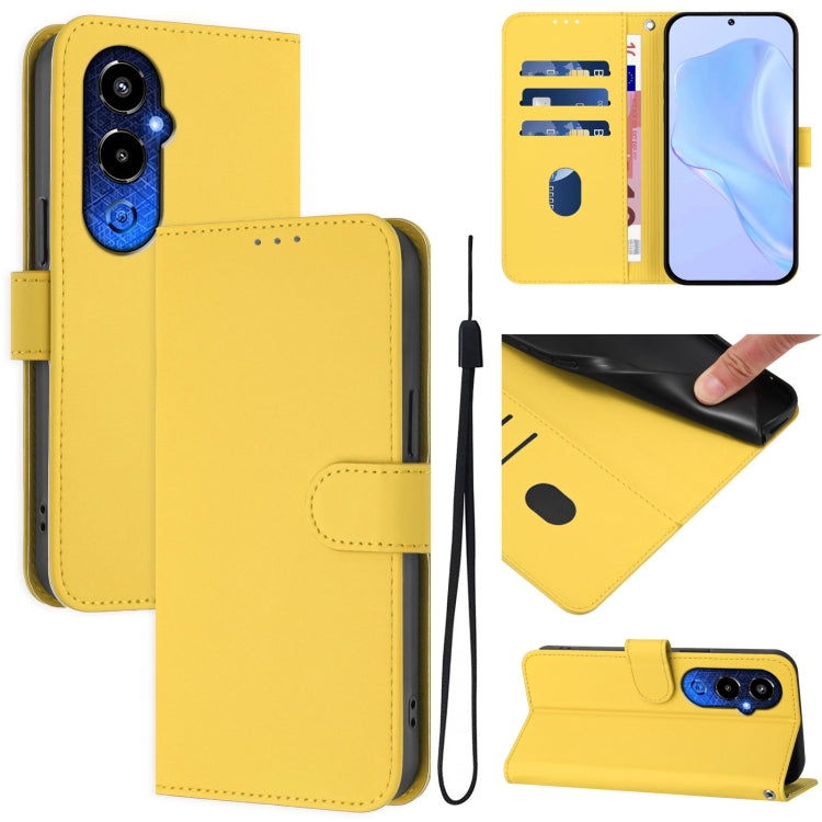 Skin Feel Solid Color Leather Phone Case with Lanyard, For Tecno Pova 4 Pro, For Tecno Pova 4