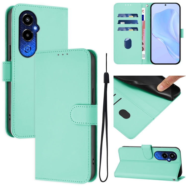Skin Feel Solid Color Leather Phone Case with Lanyard, For Tecno Pova 4 Pro, For Tecno Pova 4
