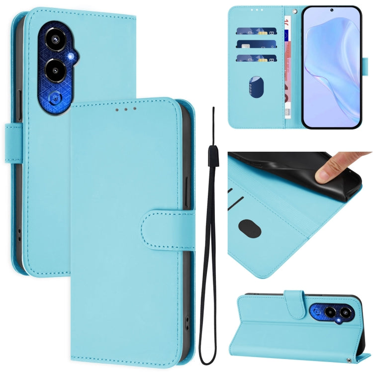 Skin Feel Solid Color Leather Phone Case with Lanyard, For Tecno Pova 4 Pro, For Tecno Pova 4