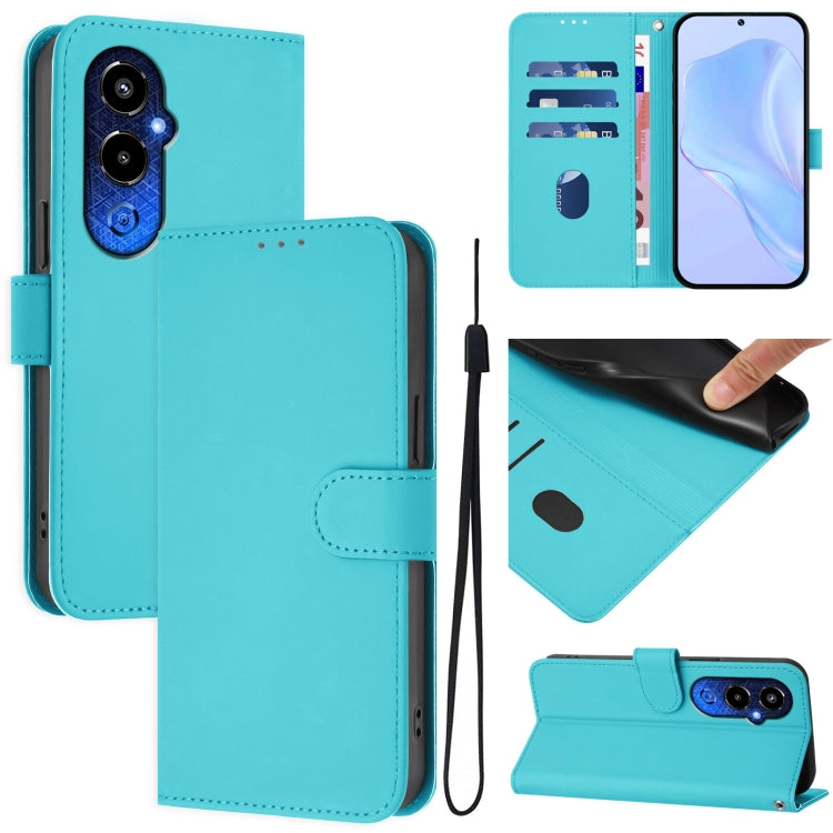 Skin Feel Solid Color Leather Phone Case with Lanyard, For Tecno Pova 4 Pro, For Tecno Pova 4