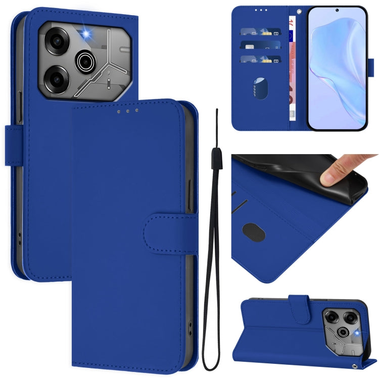 Skin Feel Solid Color Leather Phone Case with Lanyard, For Tecno Pova 6 5G / 6 Pro 5G, For Tecno Camon 30 Pro 5G