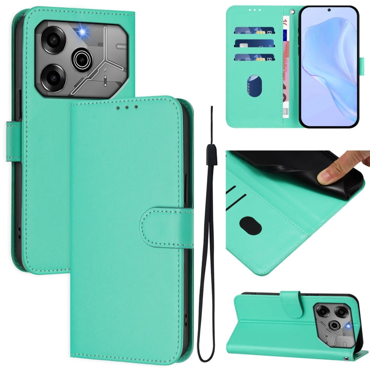 Skin Feel Solid Color Leather Phone Case with Lanyard, For Tecno Pova 6 5G / 6 Pro 5G, For Tecno Camon 30 Pro 5G