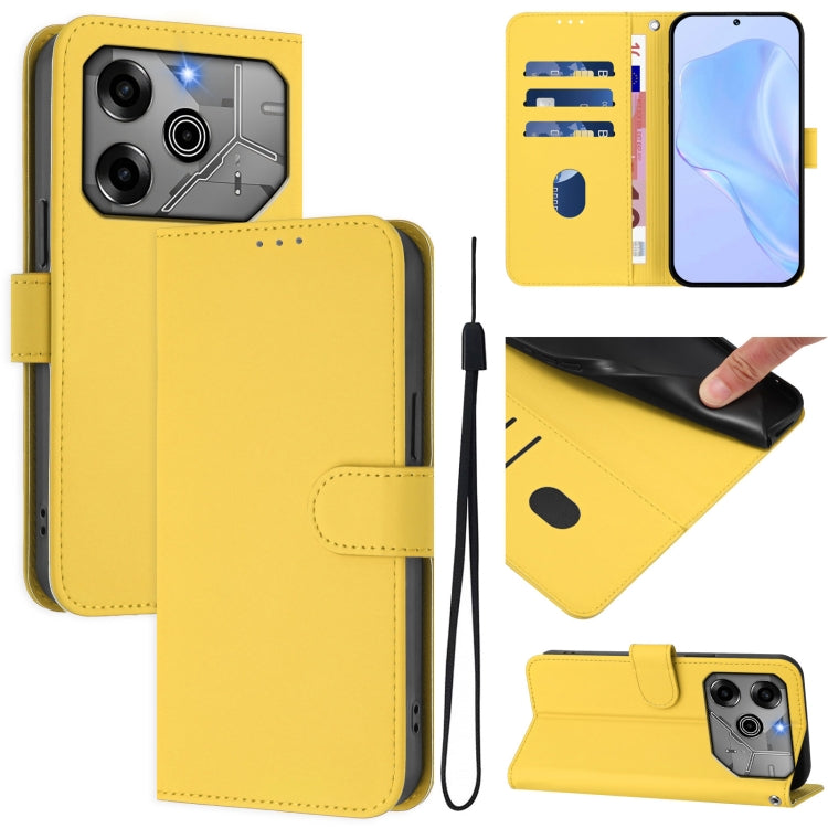 Skin Feel Solid Color Leather Phone Case with Lanyard, For Tecno Pova 6 5G / 6 Pro 5G, For Tecno Camon 30 Pro 5G