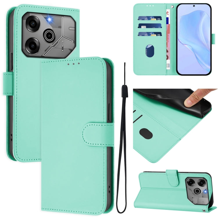 Skin Feel Solid Color Leather Phone Case with Lanyard, For Tecno Pova 6 5G / 6 Pro 5G, For Tecno Camon 30 Pro 5G