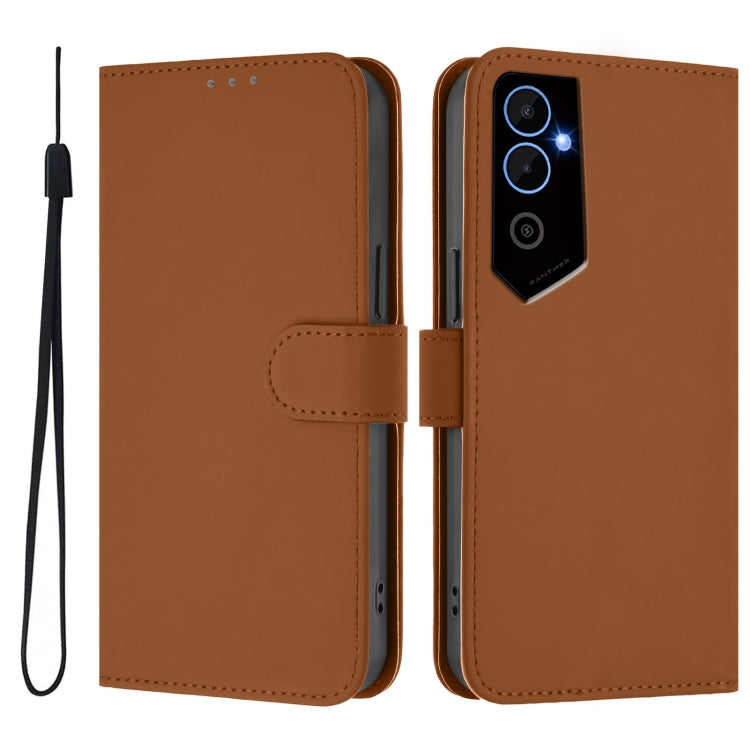 Skin Feel Solid Color Leather Phone Case with Lanyard, For Tecno Pova Neo 2, For Tecno Spark Go 2022 / 8C