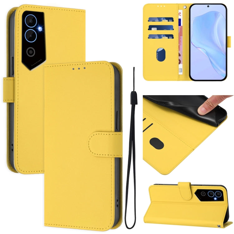 Skin Feel Solid Color Leather Phone Case with Lanyard, For Tecno Pova Neo 2, For Tecno Spark Go 2022 / 8C